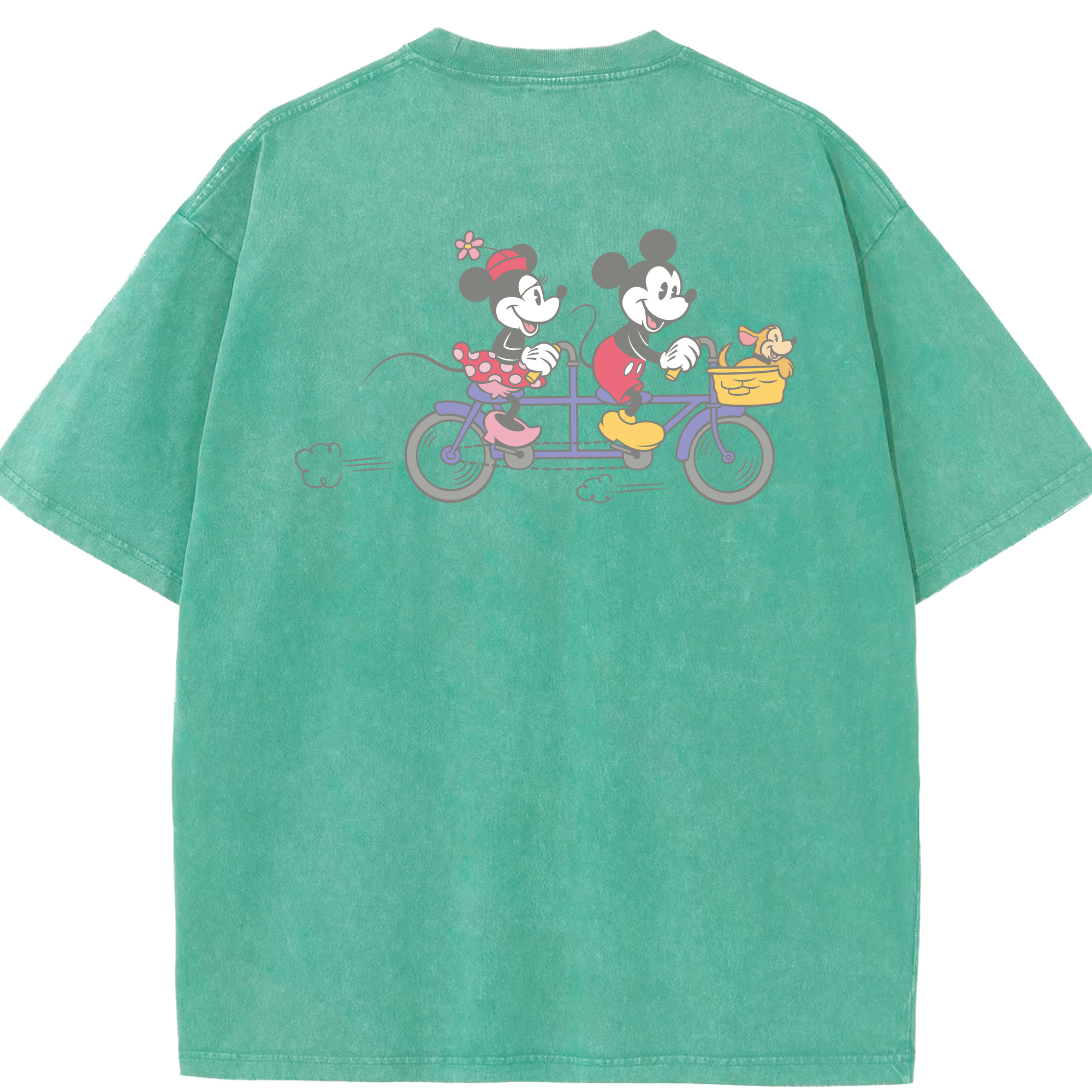 （画像用） ミッキーマウス Mickey Mouse 綿100% ヴィンテージ風 半袖Tシャツ（背面プリント）
